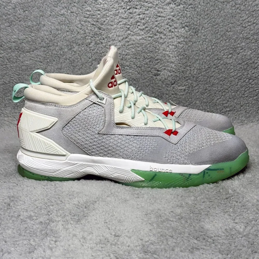 adidas D Lillard 2 PDX Carpet Mens Size 16 Basketball Shoes Gray Mint